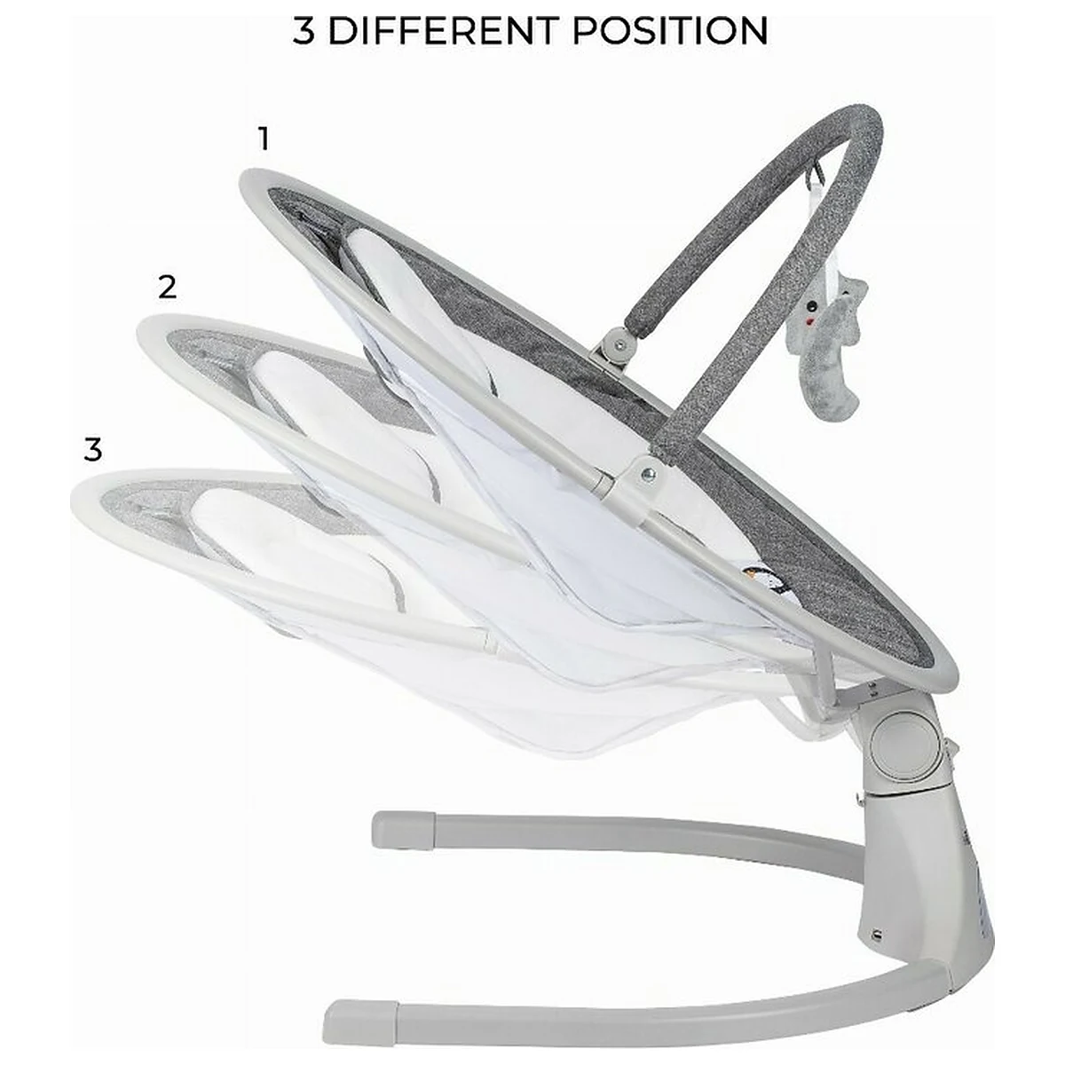 Leagan balansoar, FreeOn, Elite, 12 melodii, 5 viteze de balansare si 3 pozitii de reglare a spatarului, Grey [4]