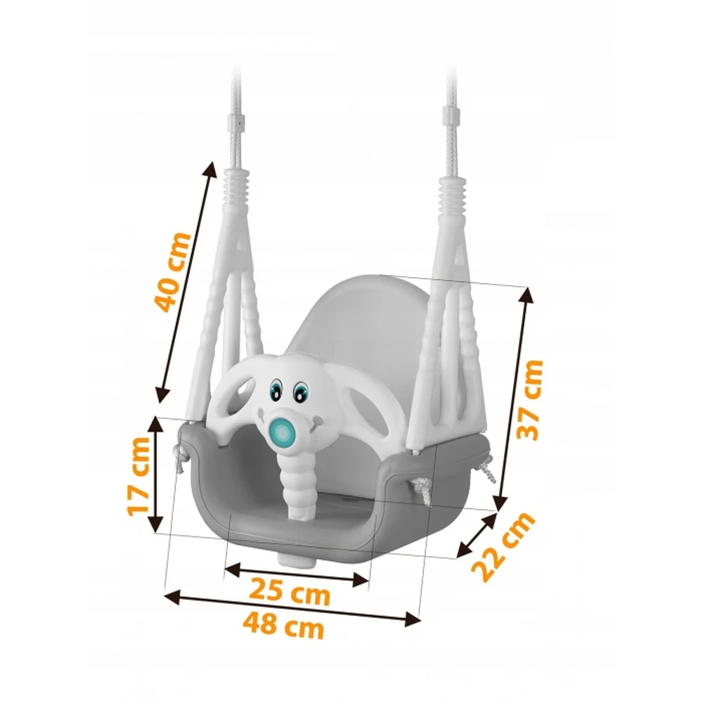 Leagan de gradina Ricokids Elefant 770200 - Gri cu alb [2]