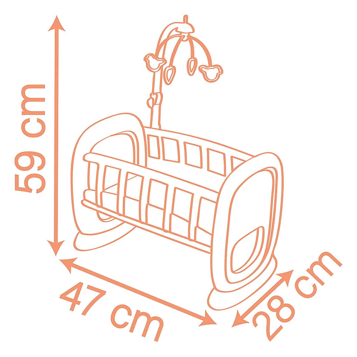 Leagan pentru papusa Smoby Baby Nurse Baby's Cot cu carusel 5 ani + [2]