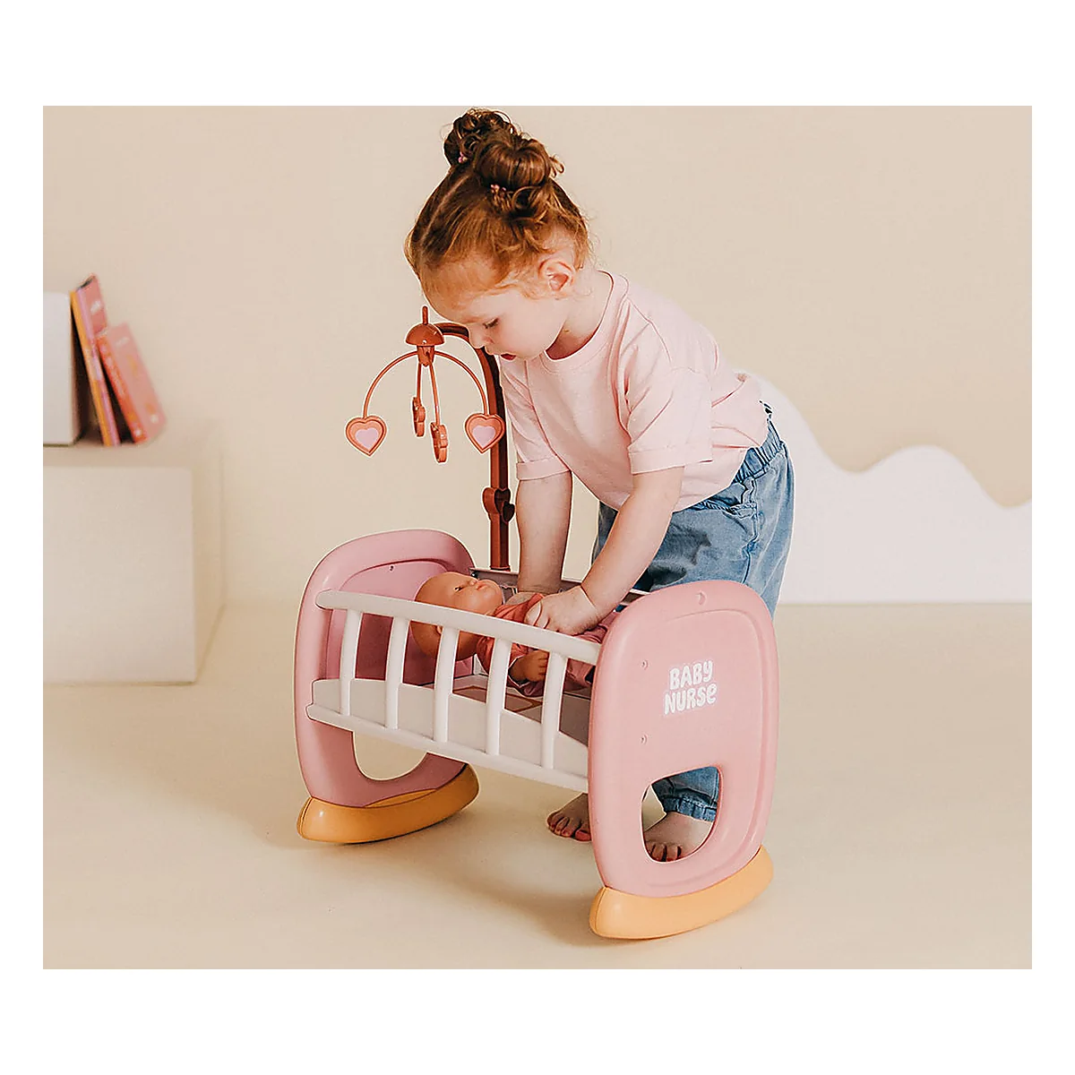 Leagan pentru papusa Smoby Baby Nurse Baby's Cot cu carusel 5 ani + [4]