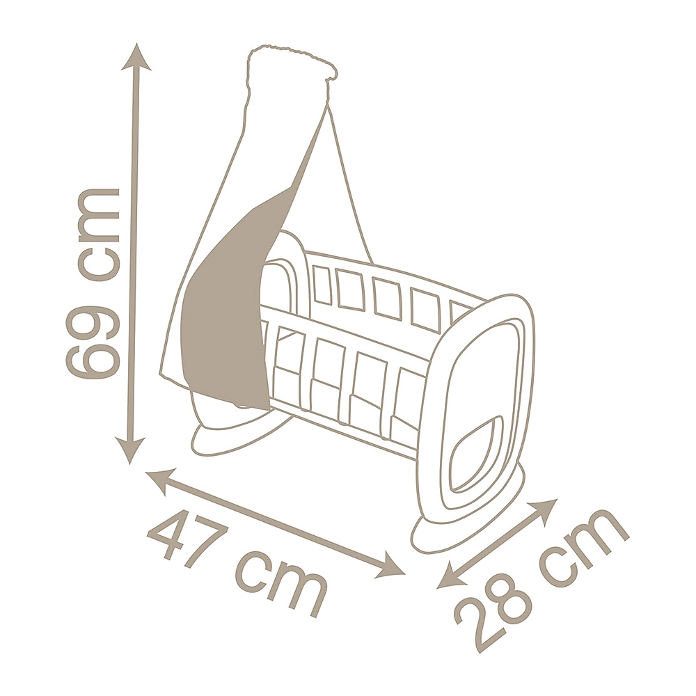 Leagan pentru papusa Smoby Baby Nurse Cradle maro cu baldachin [3]