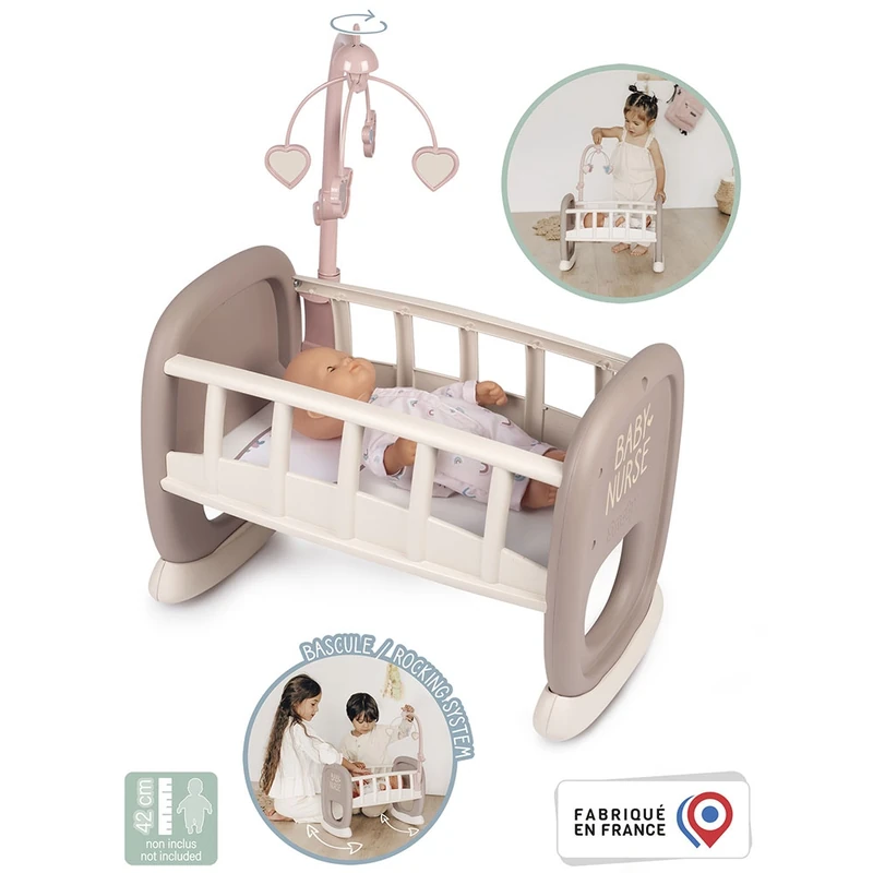 Leagan pentru papusa Smoby Baby Nurse maro cu carusel [1]