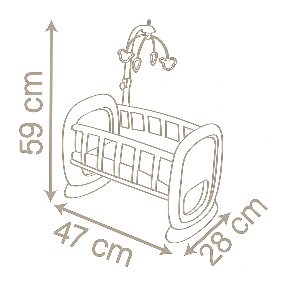 Leagan pentru papusa Smoby Baby Nurse maro cu carusel [3]