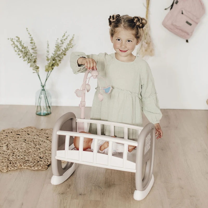 Leagan pentru papusa Smoby Baby Nurse maro cu carusel [7]