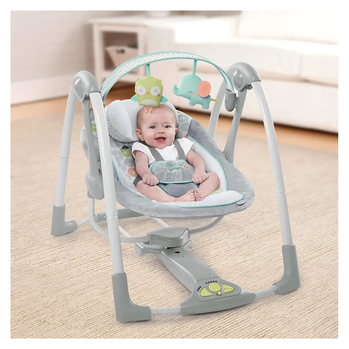 Ingenuity - Leagan portabil Swing 'n Go Portable Swing™ - Hugs & Hoots™ [7]