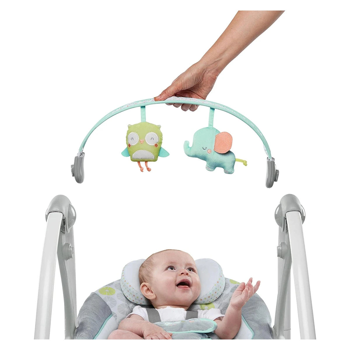 Ingenuity - Leagan portabil Swing 'n Go Portable Swing™ - Hugs & Hoots™ [6]