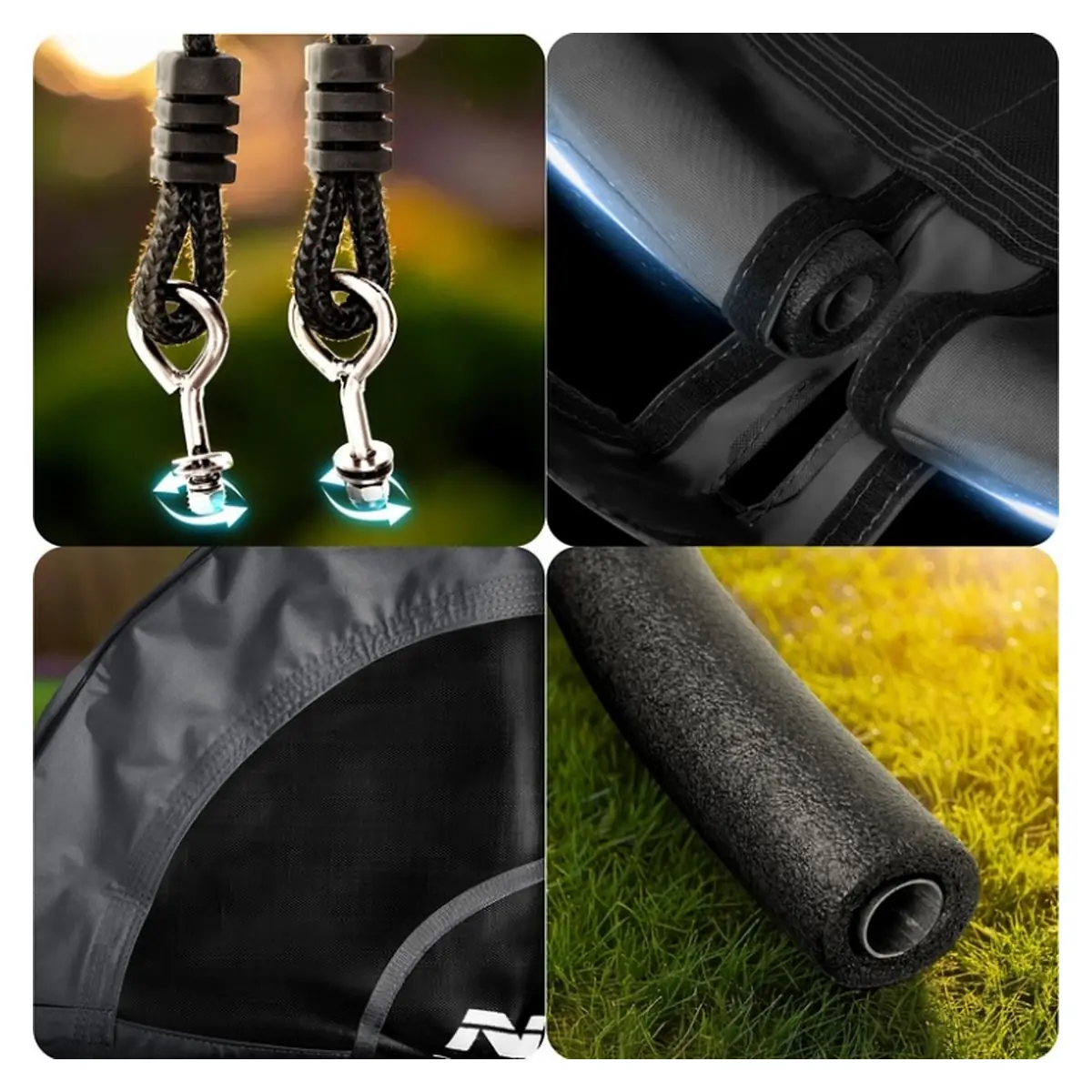 Leagan tip cuib pentru copii XXL, 100 cm, 150 kg, Neo-Sport 110300, Negru [5]