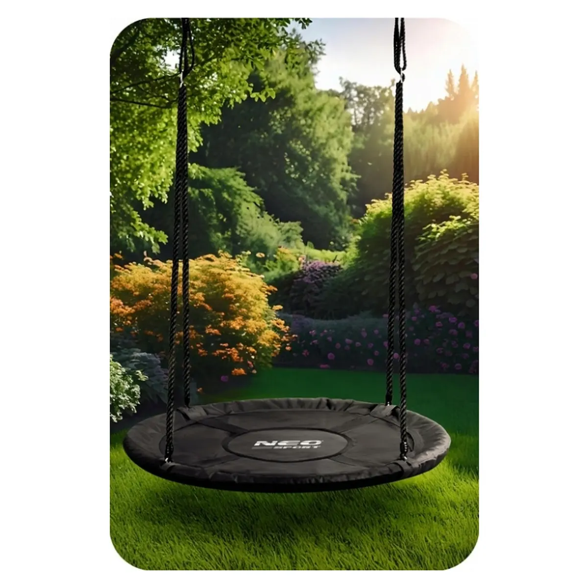 Leagan tip cuib pentru copii XXL, 100 cm, 150 kg, Neo-Sport 110300, Negru [2]