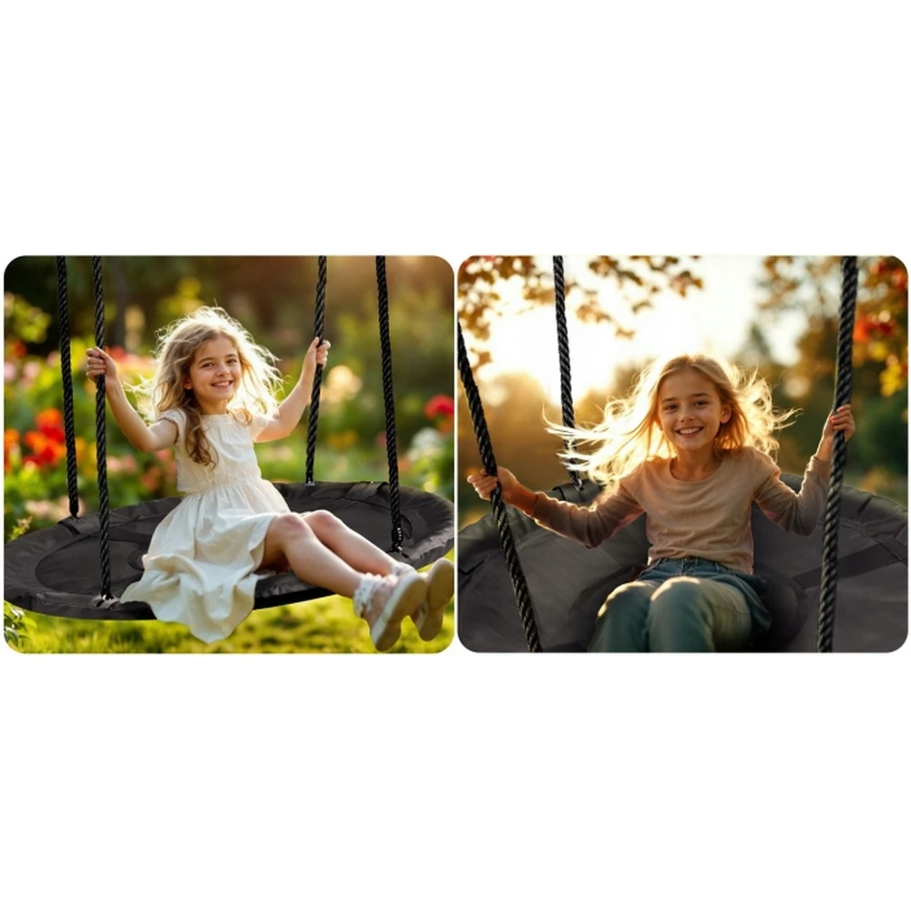 Leagan tip cuib pentru copii XXL, 100 cm, 150 kg, Neo-Sport 110300, Negru [7]