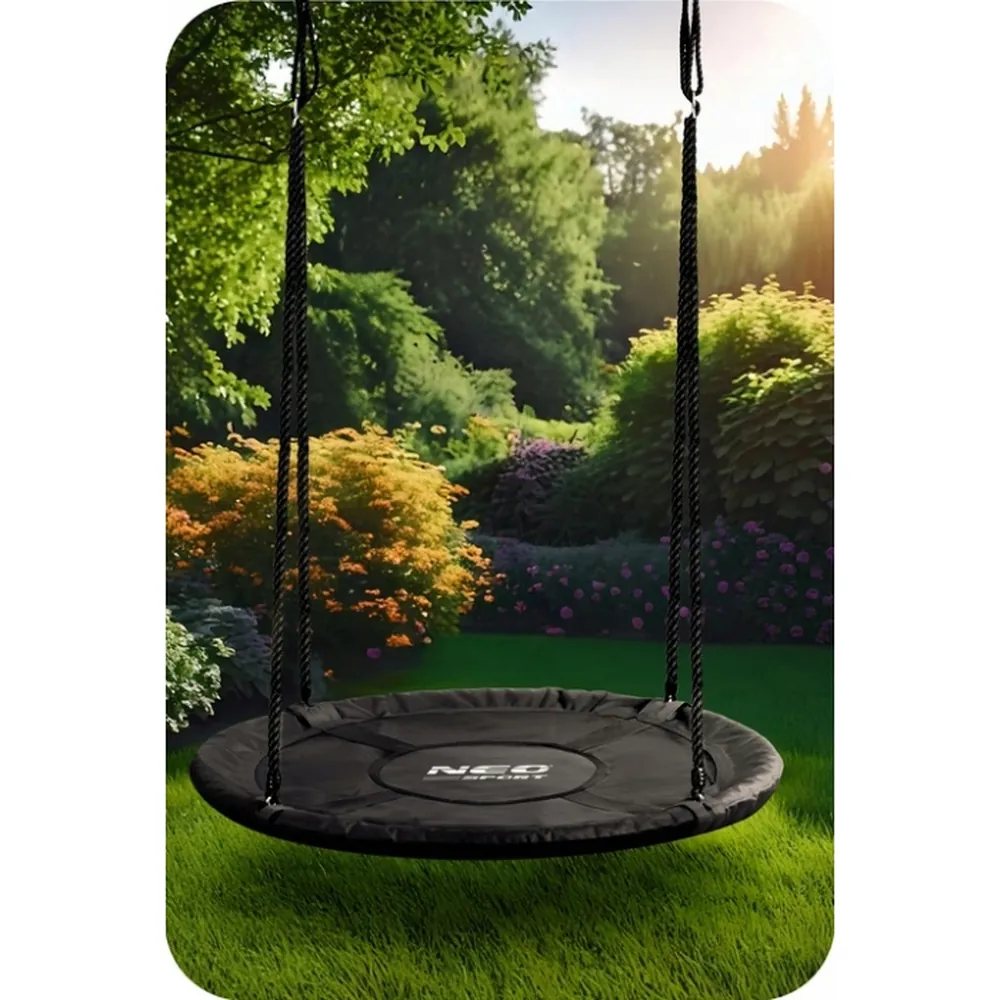 Leagan tip cuib pentru copii XXL, 100 cm, 150 kg, Neo-Sport 110300, Negru [2]