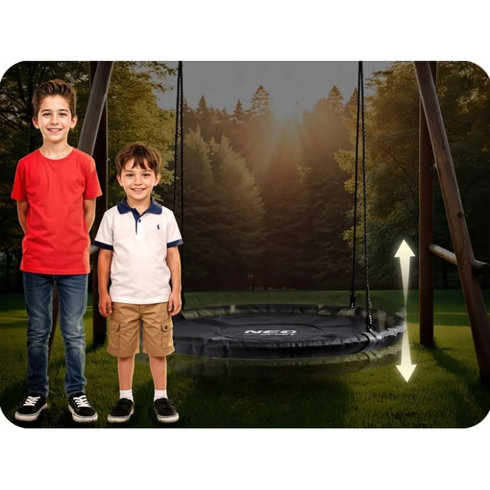 Leagan tip cuib pentru copii XXL, 100 cm, 150 kg, Neo-Sport 110300, Negru [6]