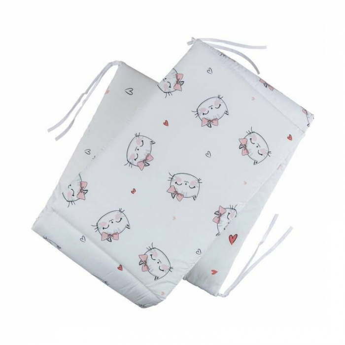 Lenjerie 6 piese, Bubaba, Pentru patut 120x60 cm sau 140x70 cm, Cu fata de perna, pilota si perna, Cu cearceaf pilota si patut, Cu aparatoare laterala, Bumbac, Kitty [5]