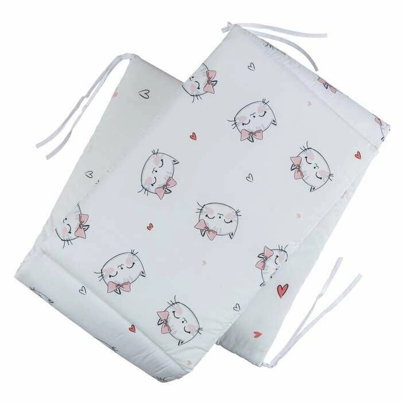 Lenjerie 6 piese, Bubaba, Pentru patut 120x60 cm sau 140x70 cm, Cu fata de perna, pilota si perna, Cu cearceaf pilota si patut, Cu aparatoare laterala, Bumbac, Kitty [5]