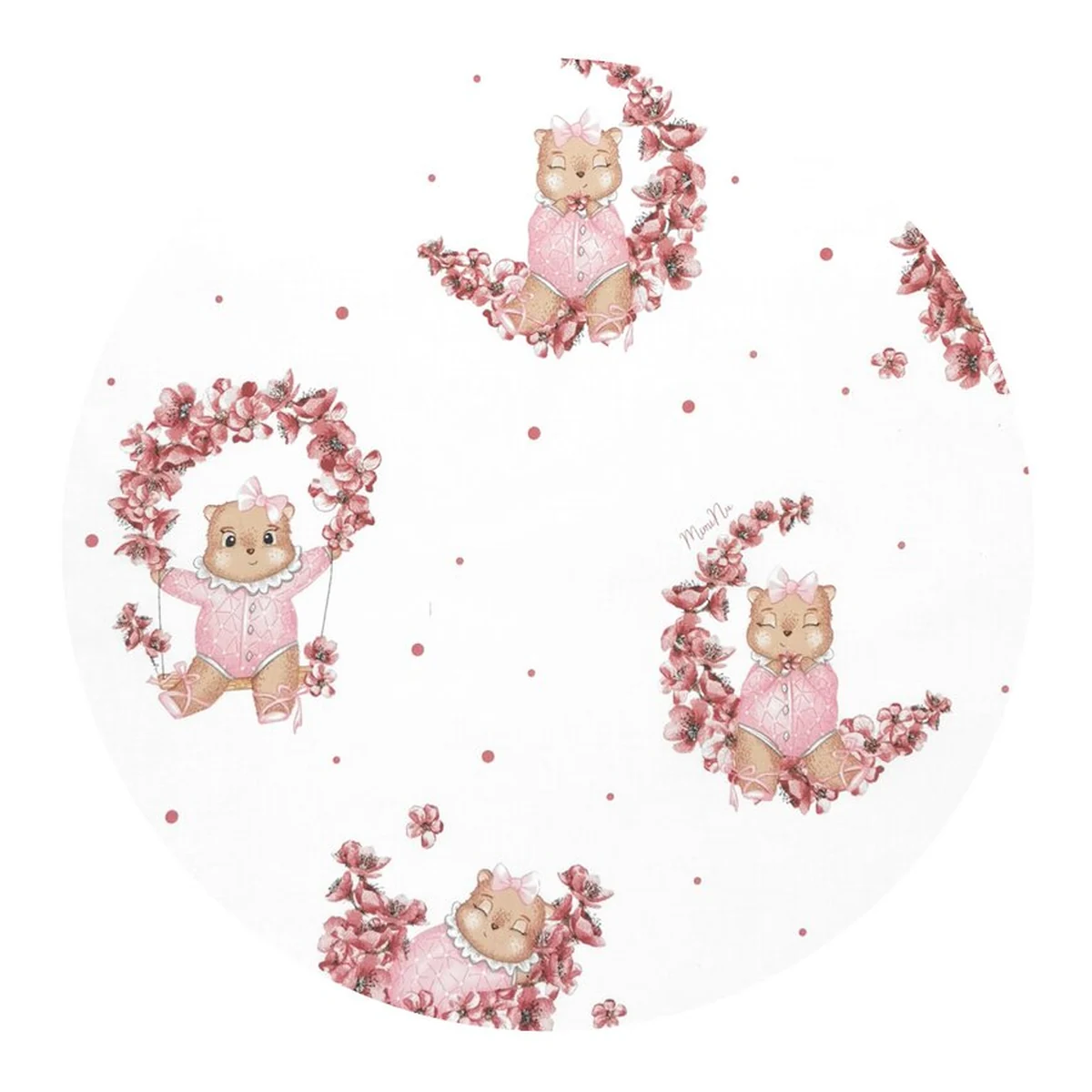 Lenjerie patut cu 3 piese, MimiNu, Cu cearceaf 120x60 cm, paturica si pernuta, bumbac 100%, Betty [2]