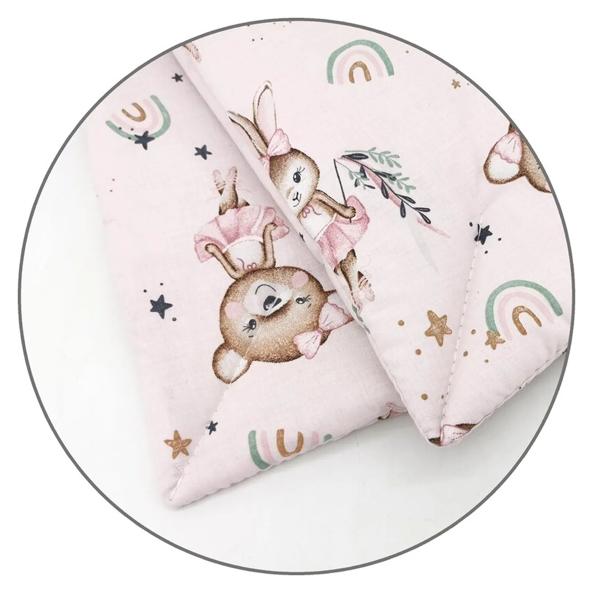 Lenjerie patut cu 3 piese, MimiNu, Cu cearceaf 120x60 cm, Pilota, Pernuta, bumbac 100%, Little Ballerina Pink [4]