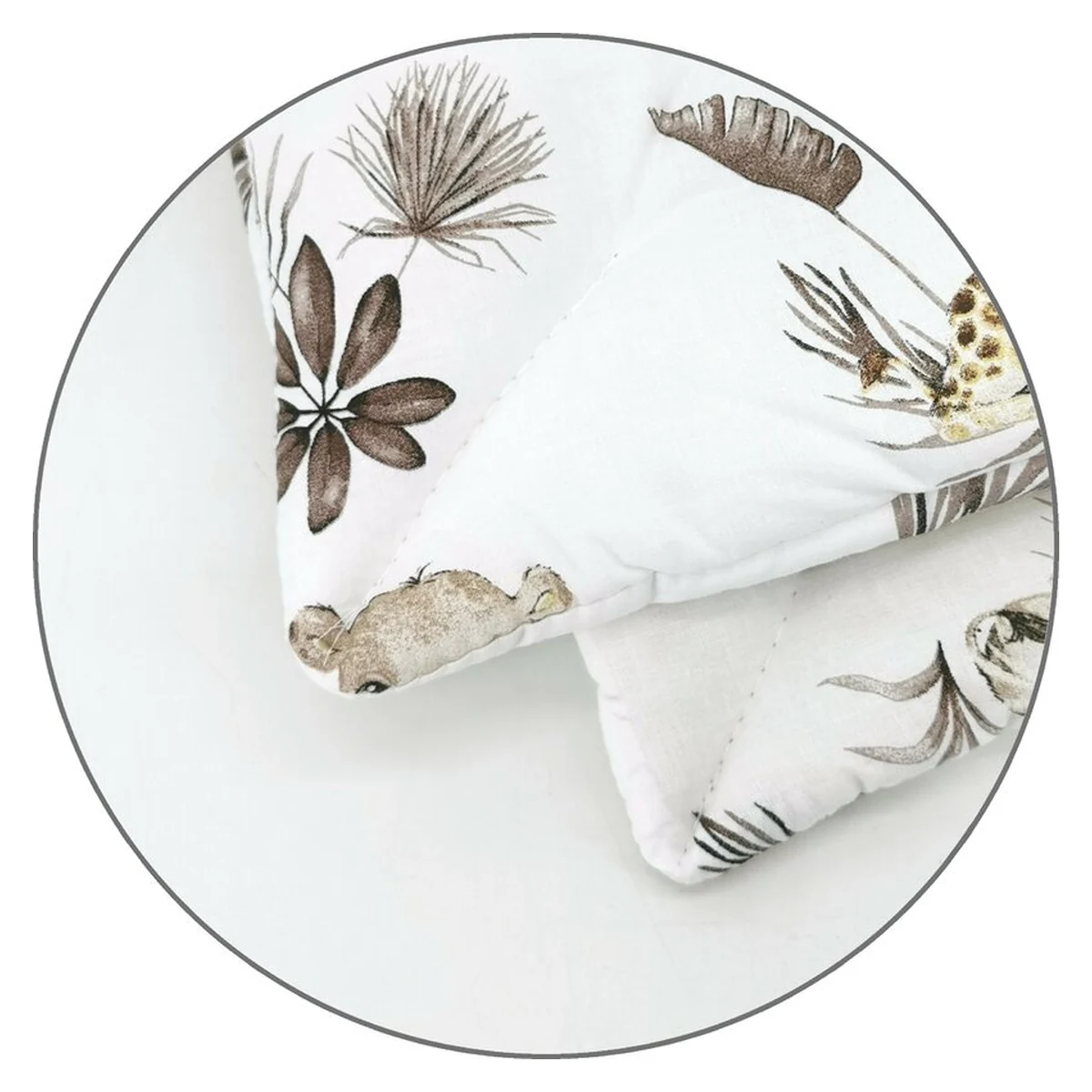 Lenjerie patut cu 3 piese, MimiNu, Cu cearceaf 120x60 cm, Pilota, Pernuta, bumbac 100%, Savanna [4]