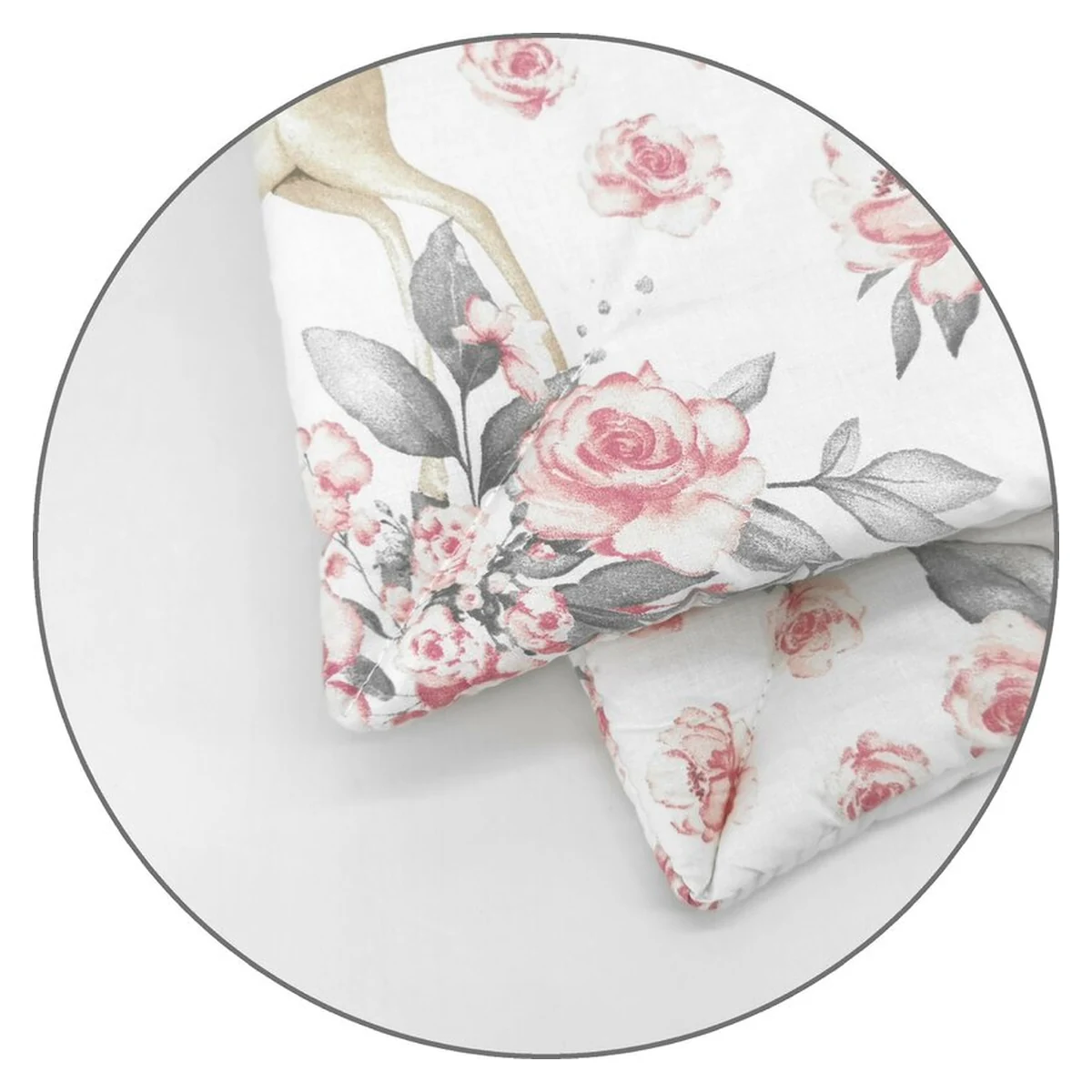 Lenjerie patut cu 3 piese, MimiNu, Cu cearceaf 120x60 cm, Pilota, Pernuta, bumbac 100%, Sweet Deer Pink [4]