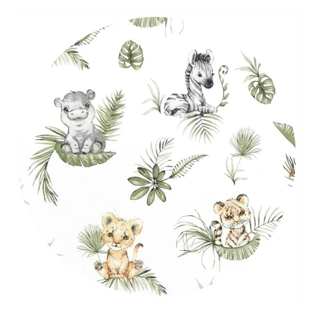 Lenjerie patut cu 3 piese, Qmini: cearceaf 120x60 cm, pilota si husa pilota, Safari [2]