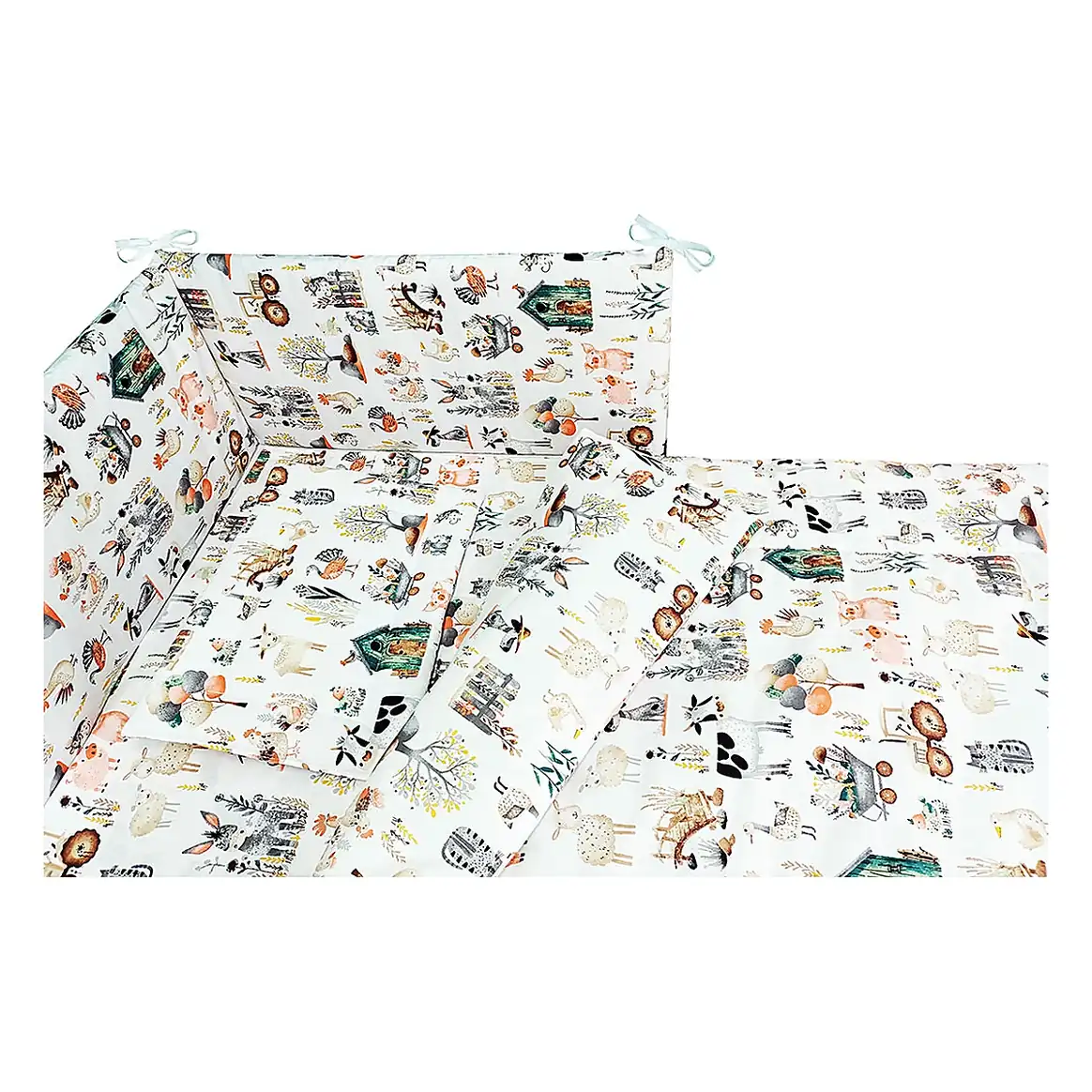 Lenjerie patut Fermier, 4 piese, Alb Hubners [2]