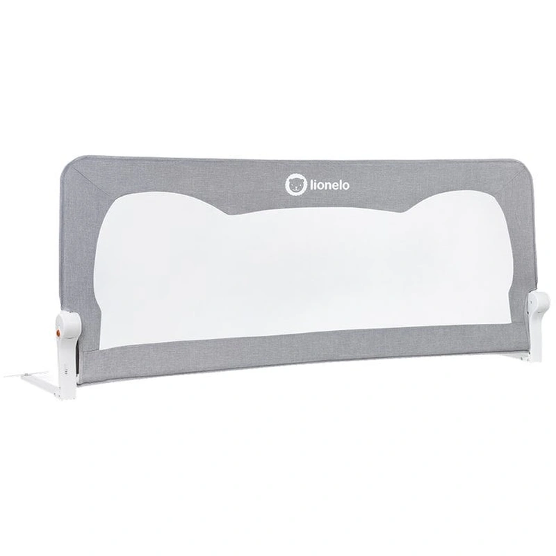 Lionelo - Bariera protectie pat Hanna , Cu buzunar accesorii, 150x66 cm, Conform cu standardul european de securitate BS7072, Gri [7]