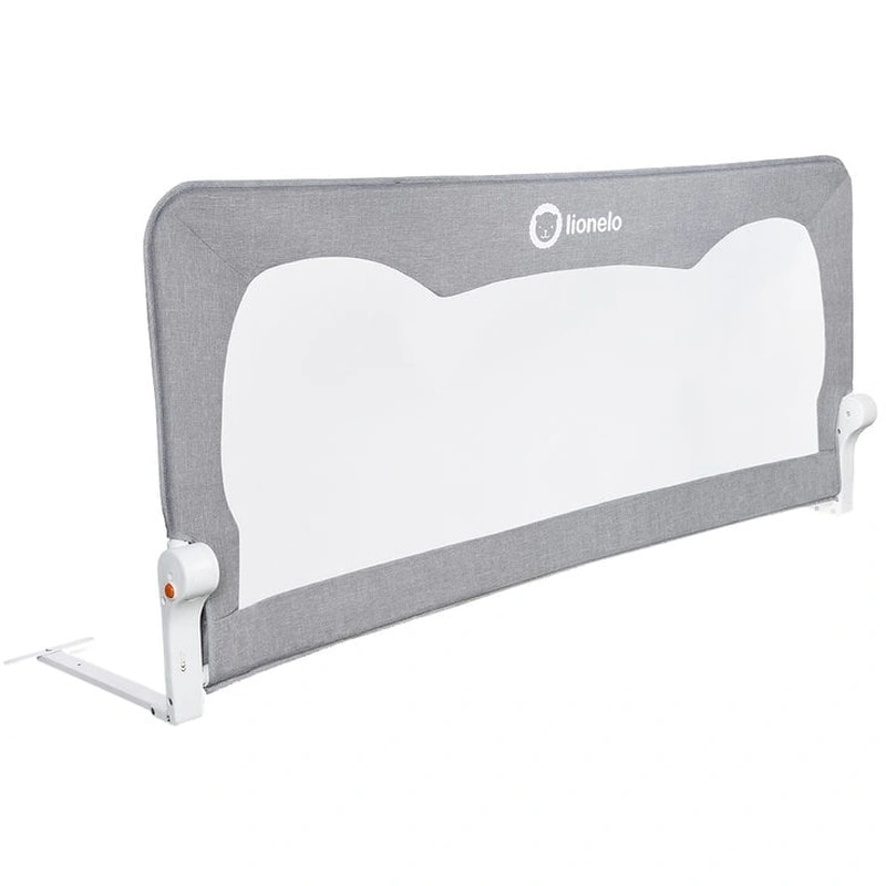 Lionelo - Bariera protectie pat Hanna , Cu buzunar accesorii, 150x66 cm, Conform cu standardul european de securitate BS7072, Gri [6]