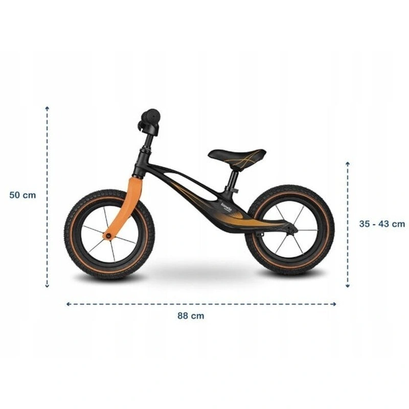Lionelo - Bicicleta usoara Bart Air, Fara pedale, Cu roti gonflabile, Cu cadru din magneziu, Cu ghidon si sa reglabile, Greutate 3.8 Kg, 12 inch, Conform cu standardul european de securitate EN71, Neg [9]