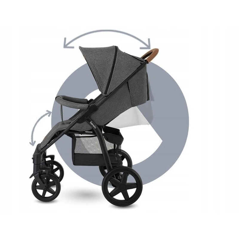 Lionelo - Carucior sport Annet Tour, De la nastere, Cu capotina impermeabila, Cu filtru UPF 50+, Cu maner reglabil, Plasa de tantari, Suport biberon, Saculet pentru picioare, Pana la 22 kg, Cu certifi [18]