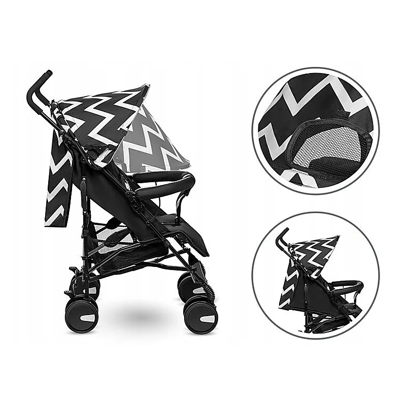 Lionelo - Carucior sport Elia Oslo, Cu husa de picioare, Cu plasa de tantari, Conform cu standardul european de securitate EN1888-1, Negru [12]