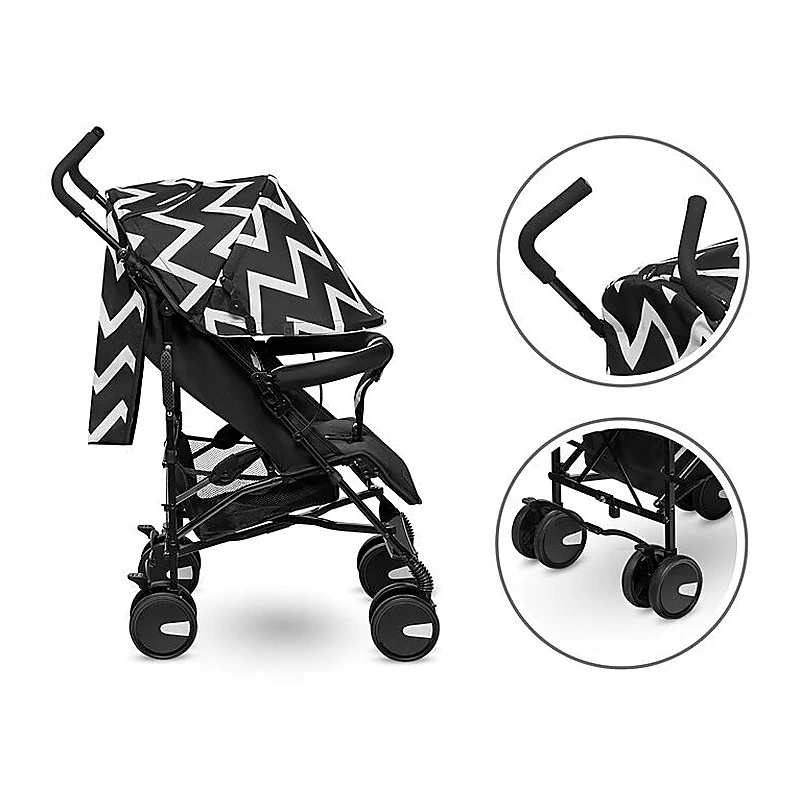 Lionelo - Carucior sport Elia Oslo, Cu husa de picioare, Cu plasa de tantari, Conform cu standardul european de securitate EN1888-1, Negru [13]