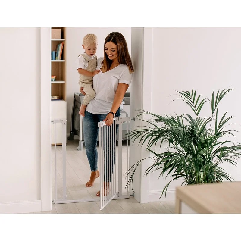 Lionelo - Poarta de siguranta prin presiune Truus Slim, 105 cm, Conform cu standardul europeane de securitate EN1930, Alb [10]