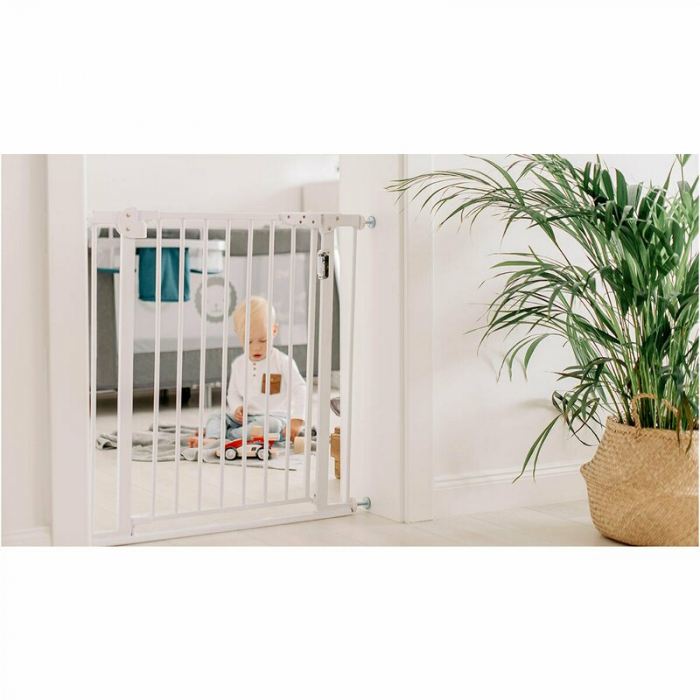 Lionelo - Poarta de siguranta prin presiune Truus Slim Led , Cu lumina Led cu senzor, 105 cm, Conform cu standardul european de securitate EN1930, Alb [10]
