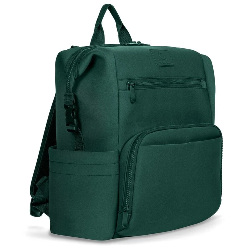 Lionelo - Rucsac impermeabil pentru mamici Cube, Cu 12 compartimente si salteluta de schimbat, Cu prindere universala de carucior, 36 x 36 x 23 cm, Verde [7]