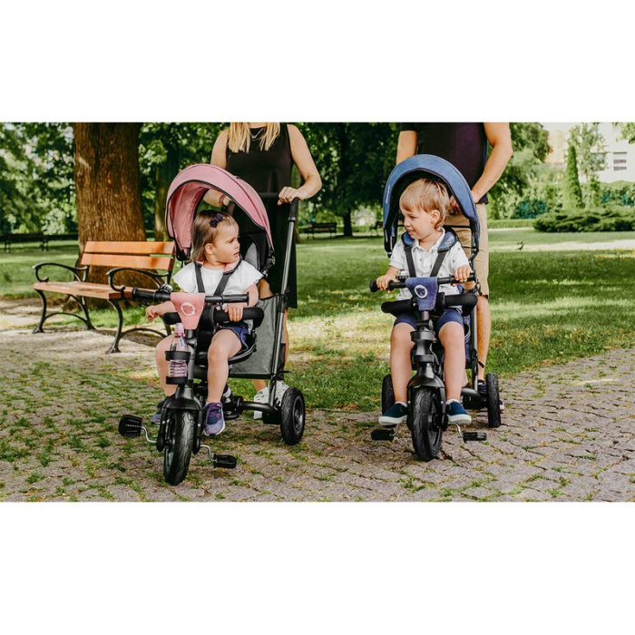 Lionelo - Tricicleta Tris, Mecanism de pedalare libera, Suport picioare, Control al directiei, Scaun reversibil, Rotire 360 grade, Pliabila, Conform cu standardul europeane de securitate EN71, Albastr [21]