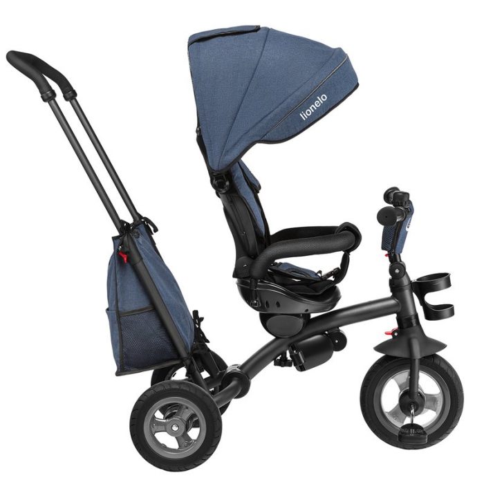Lionelo - Tricicleta Tris, Mecanism de pedalare libera, Suport picioare, Control al directiei, Scaun reversibil, Rotire 360 grade, Pliabila, Conform cu standardul europeane de securitate EN71, Albastr [5]