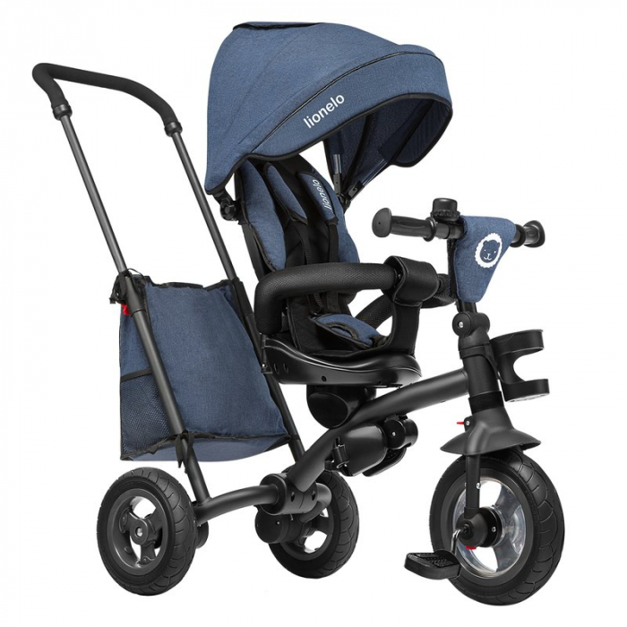Lionelo - Tricicleta Tris, Mecanism de pedalare libera, Suport picioare, Control al directiei, Scaun reversibil, Rotire 360 grade, Pliabila, Conform cu standardul europeane de securitate EN71, Albastr [2]