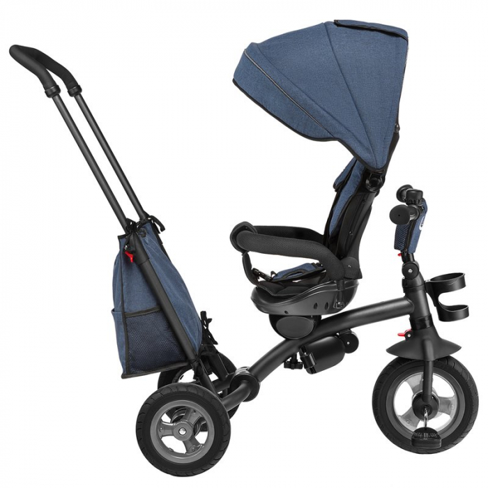Lionelo - Tricicleta Tris, Mecanism de pedalare libera, Suport picioare, Control al directiei, Scaun reversibil, Rotire 360 grade, Pliabila, Conform cu standardul europeane de securitate EN71, Albastr [8]