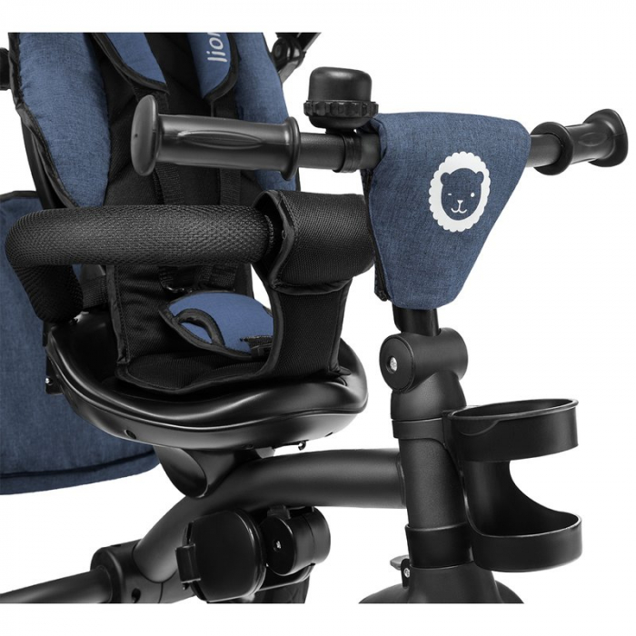 Lionelo - Tricicleta Tris, Mecanism de pedalare libera, Suport picioare, Control al directiei, Scaun reversibil, Rotire 360 grade, Pliabila, Conform cu standardul europeane de securitate EN71, Albastr [17]