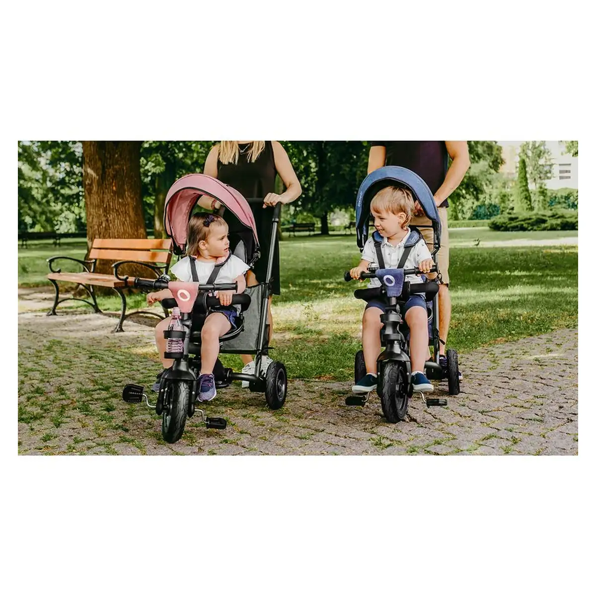 Lionelo - Tricicleta Tris, Mecanism de pedalare libera, Suport picioare, Control al directiei, Scaun reversibil, Rotire 360 grade, Pliabila, Conform cu standardul europeane de securitate EN71, Roz/Gri [31]