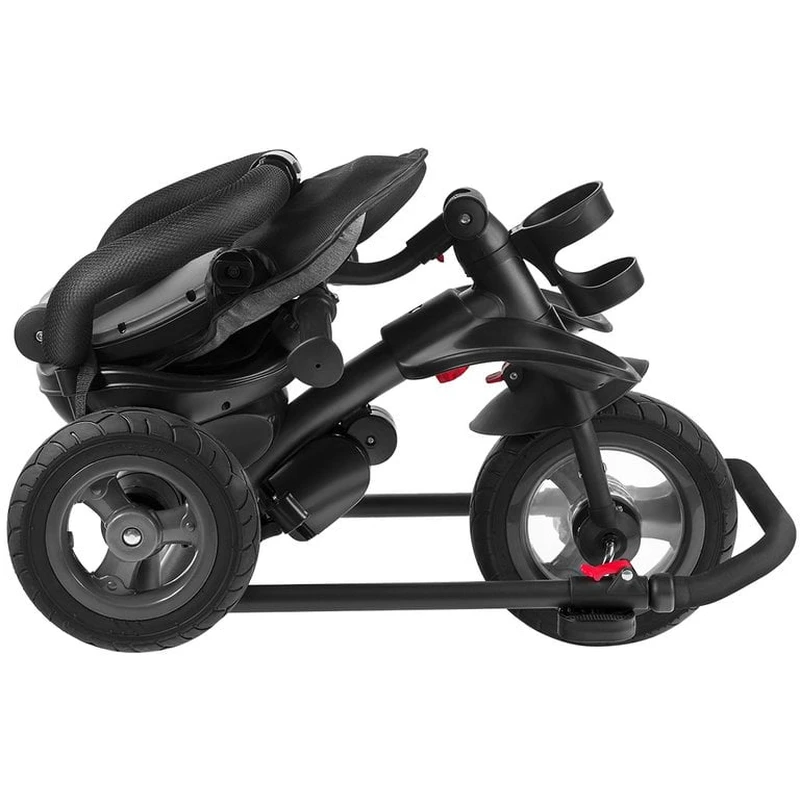 Lionelo - Tricicleta Tris, Mecanism de pedalare libera, Suport picioare, Control al directiei, Scaun reversibil, Rotire 360 grade, Pliabila, Conform cu standardul europeane de securitate EN71, Roz/Gri [16]