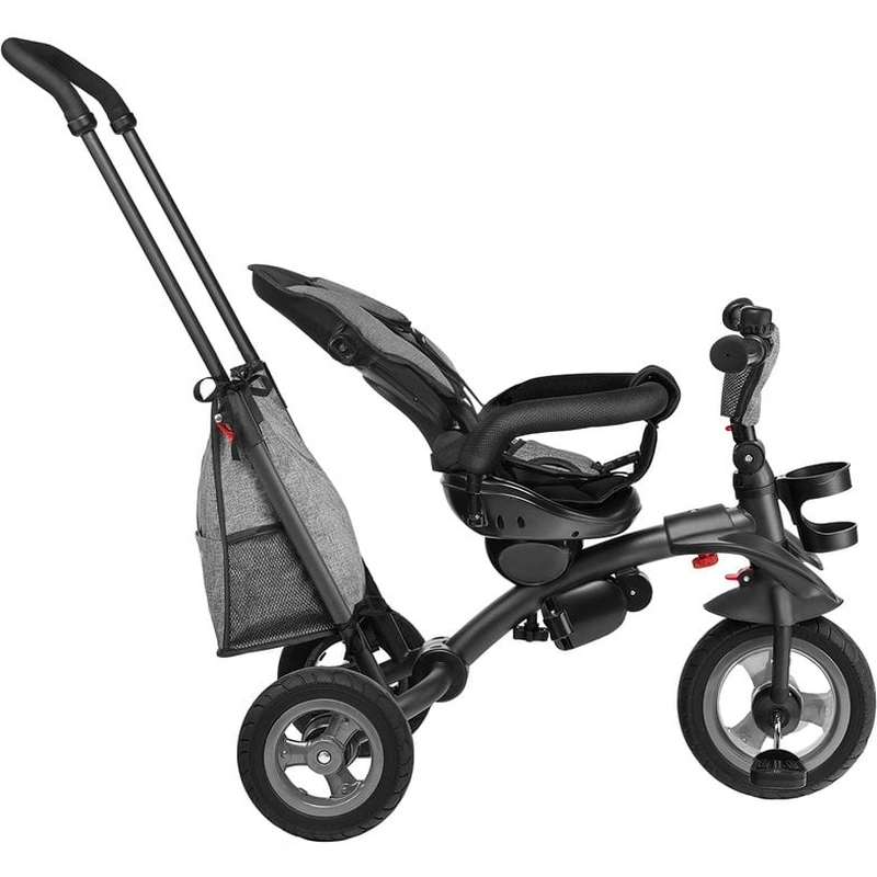 Lionelo - Tricicleta Tris, Mecanism de pedalare libera, Suport picioare, Control al directiei, Scaun reversibil, Rotire 360 grade, Pliabila, Conform cu standardul europeane de securitate EN71, Gri [9]