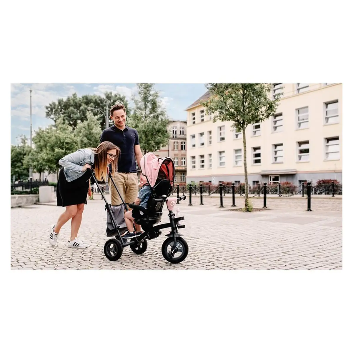 Lionelo - Tricicleta Tris, Mecanism de pedalare libera, Suport picioare, Control al directiei, Scaun reversibil, Rotire 360 grade, Pliabila, Conform cu standardul europeane de securitate EN71, Roz/Gri [15]