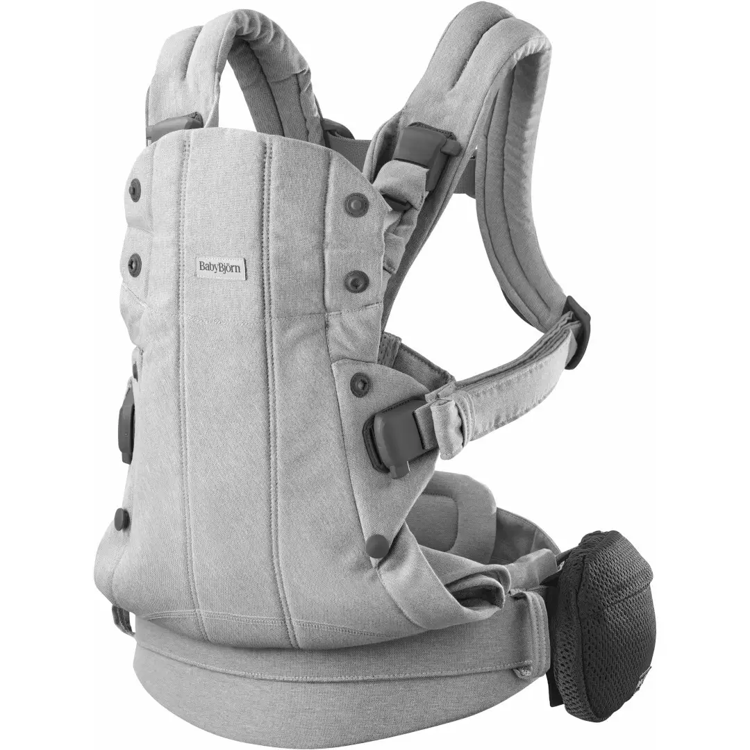Marsupiu anatomic BabyBjorn, cu multiple pozitii de purtare, colectia Harmony, tesatura melange, Light Gray [2]