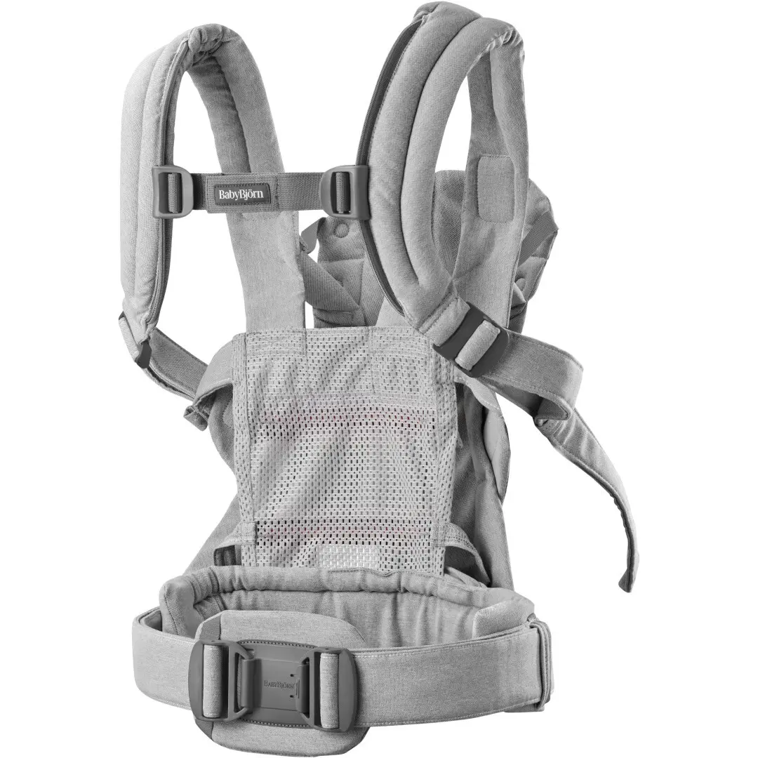 Marsupiu anatomic BabyBjorn, cu multiple pozitii de purtare, colectia Harmony, tesatura melange, Light Gray [5]