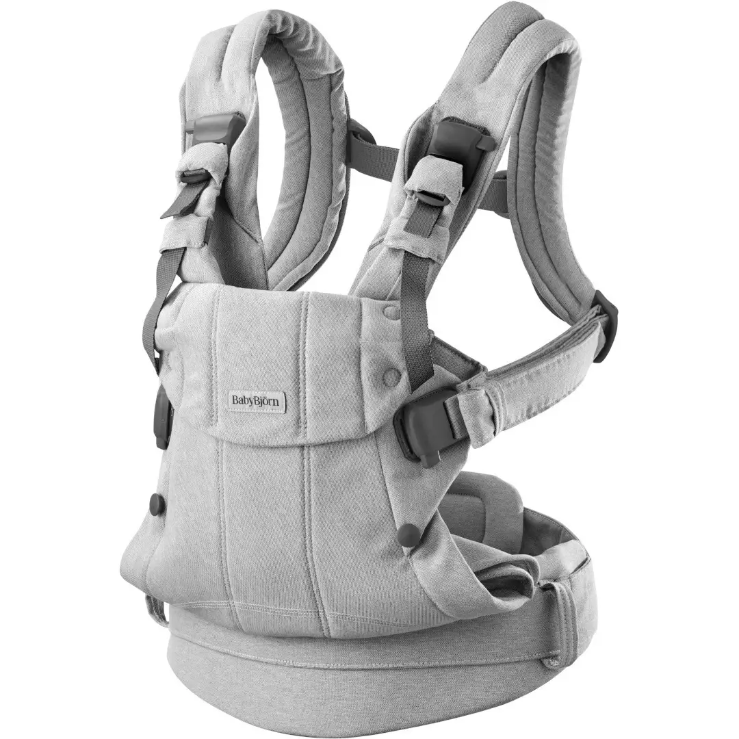 Marsupiu anatomic BabyBjorn, cu multiple pozitii de purtare, colectia Harmony, tesatura melange, Light Gray [3]