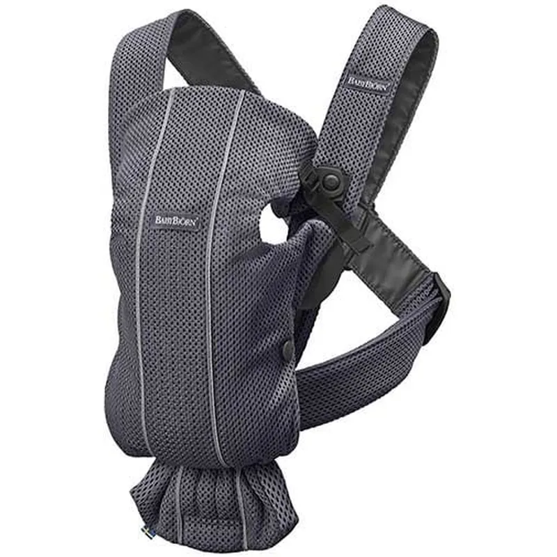 Marsupiu anatomic Mini BabyBjorn, cu pozitii multiple de purtare – Anthracite, 3D Mesh [1]