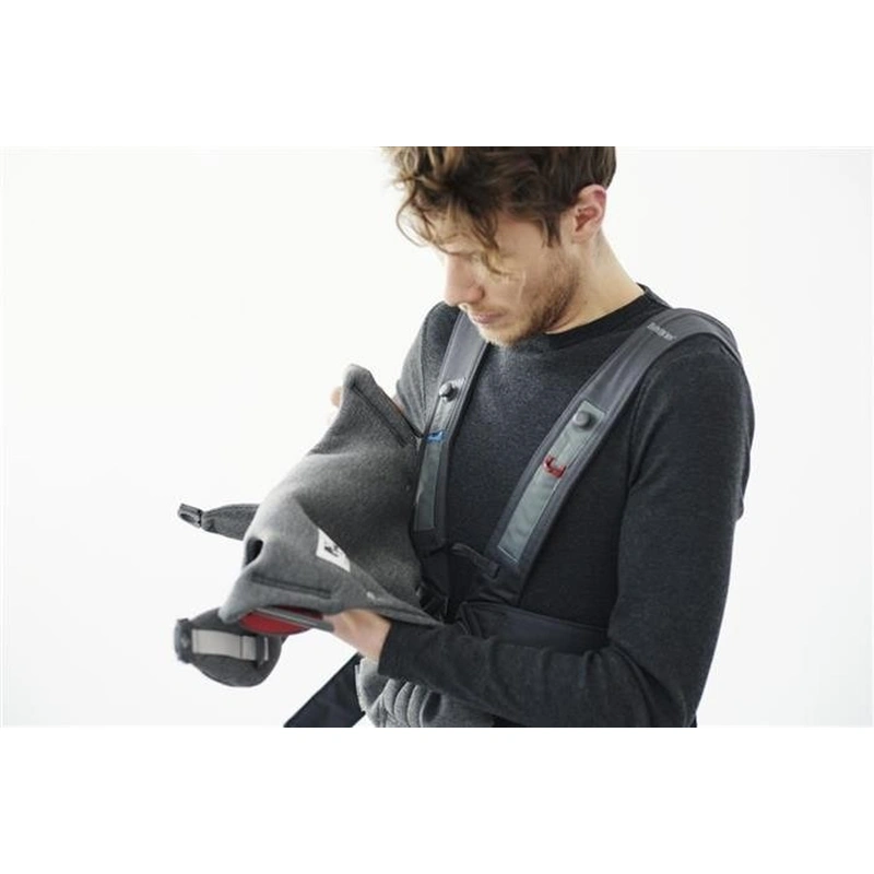 Marsupiu anatomic Mini BabyBjorn, cu pozitii multiple de purtare – Dark Grey, 3D Jersey [15]