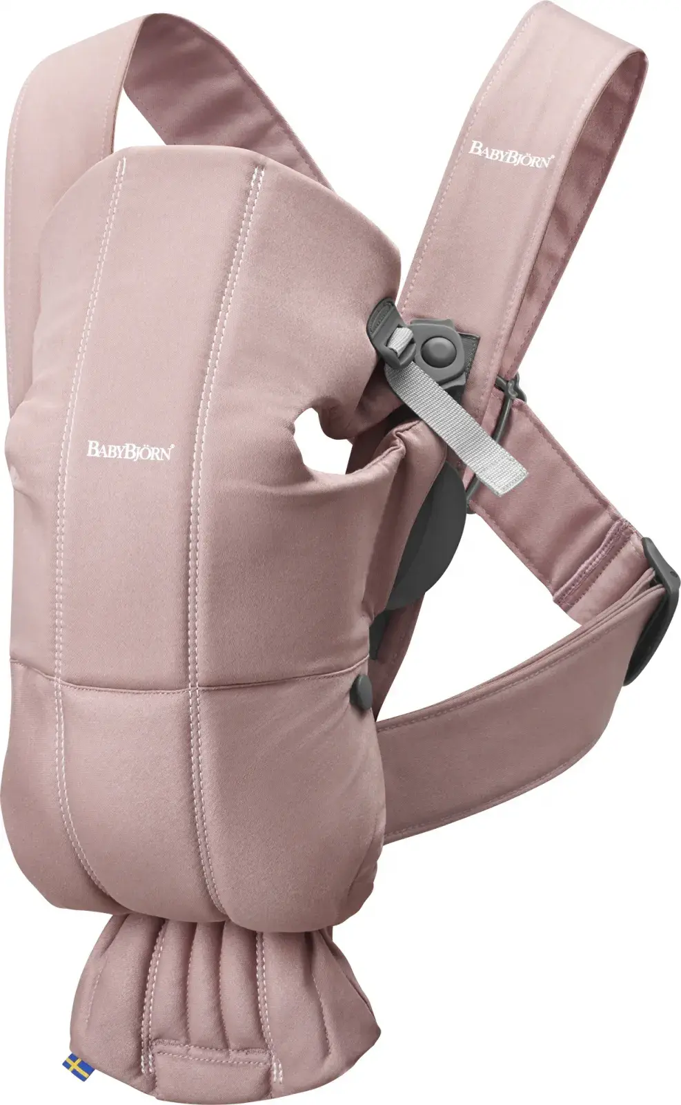 Marsupiu anatomic Mini BabyBjorn, cu pozitii multiple de purtare – Dusty Pink, Bumbac [1]