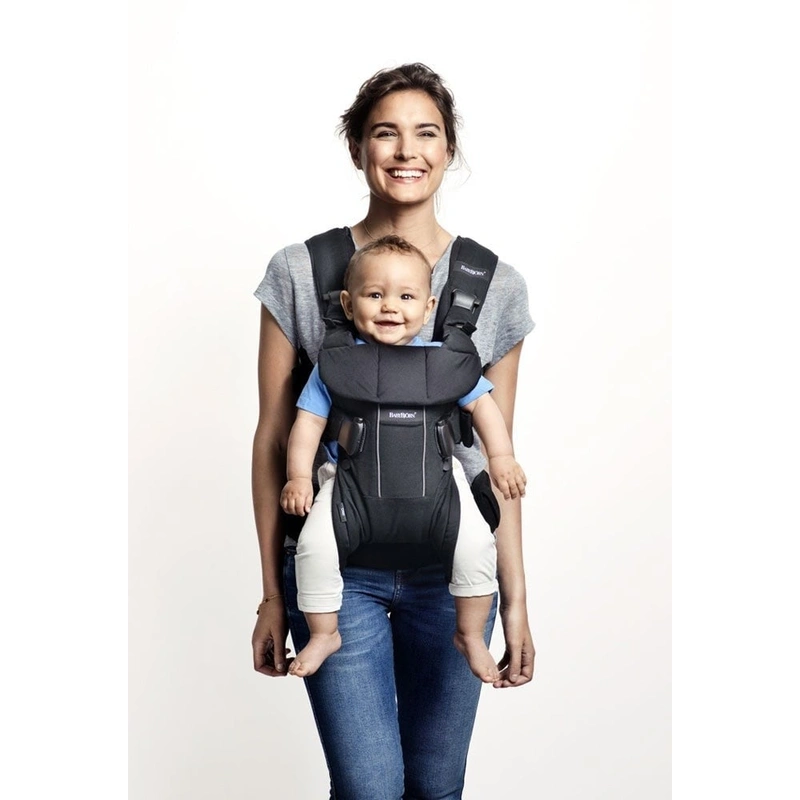 Marsupiu anatomic One BabyBjorn, cu pozitii multiple de purtare - Denim grey, Bumbac [4]