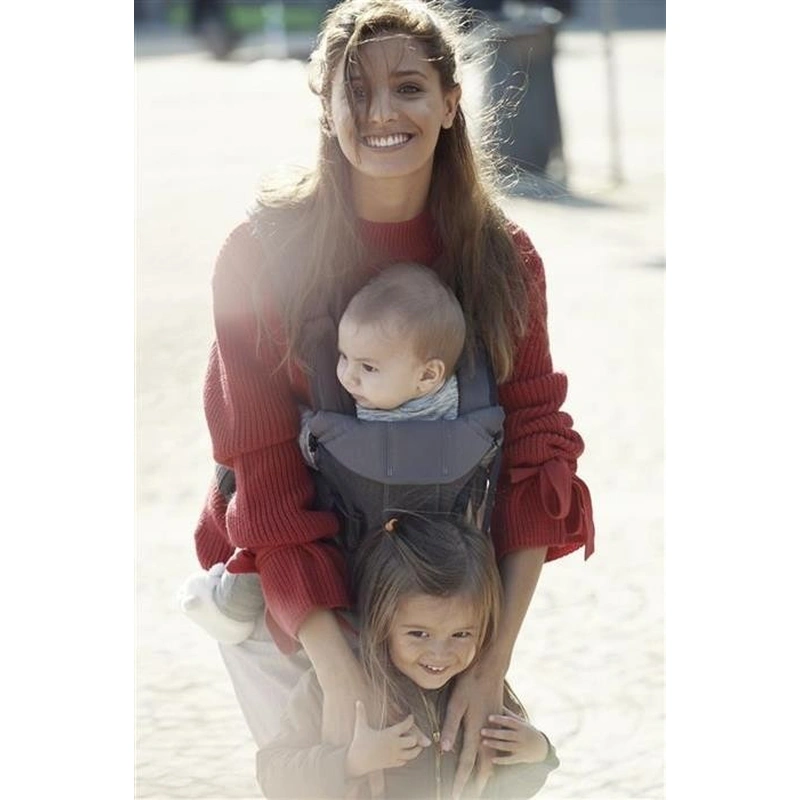 Marsupiu anatomic One BabyBjorn, cu pozitii multiple de purtare - Denim grey, Bumbac [6]