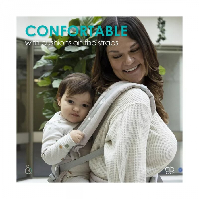 Marsupiu bebe, BBluv, PopNgo, 5 pozitii de purtare, Include suport pentru cap, perna de inaltare si curele confortabile, 0-18 luni+, Beige [12]